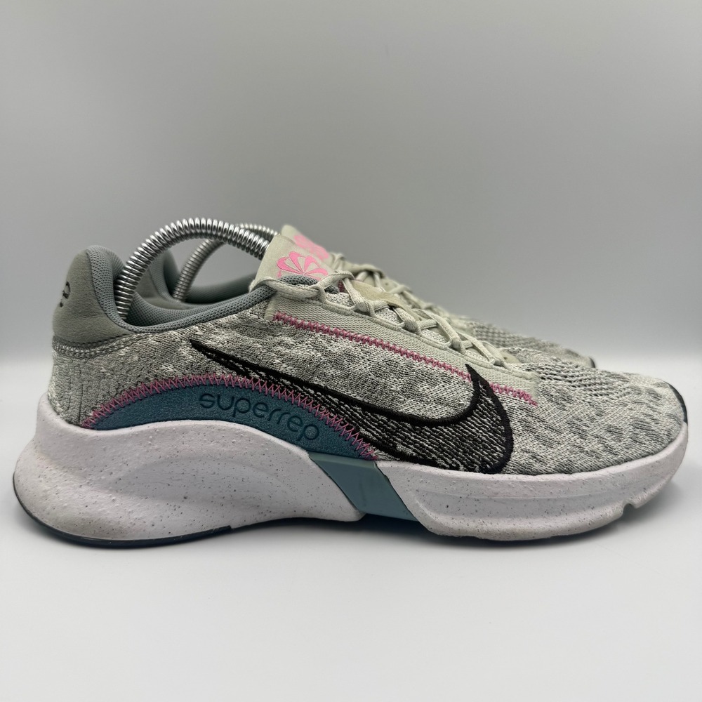 Nike SuperRep Go 3 NN Women Size 10 Training Shoes DH3393-004‎ Flyknit Grey Pink